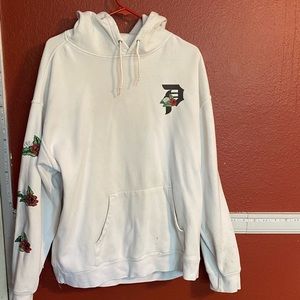 White Primitive Rose hoodie